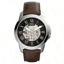 Fossil Men's Automatic Mechanical Leather Three-Hand Watch, Stainless Steel Case/Scratch-Resistant Glass Lens ME3111/ME3100/ME3101/ME3102 - Brown - View 1