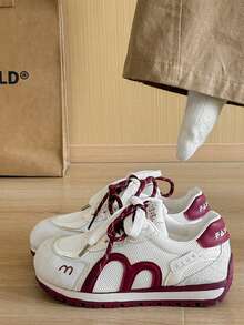 Women's Casual Sports Shoes, 2026 New Model, Fashion Versatile Red Letter Sneakers - Red - View 1