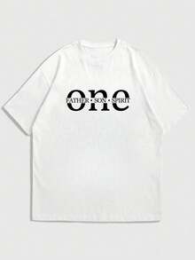 GRDR Men's Summer Religious Graphic Print Round Neck Short Sleeve T-Shirt, Casual & - White - View 2