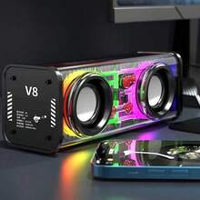 Altavoz Bluetooth portátil inalámbrico, batería de larga duración de 2000 mAh con iluminación RGB, compatible con teléfonos móviles, tabletas y televisores. Potente subwoofer, ideal para coches, actividades al aire libre, acampadas, playa y fiestas Los colores se envían al azar. - Multicolor - Ver 11