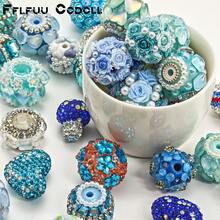 10 Random Resin Separator Beads For Creating Exquisite Pendants. Elegant Bag Packaging. Shiny Crystal Water-Drop Separator Beads, Loose Beads. Suitable For Necklaces, Bracelets, Earrings, Jewelry Making, And Pen DIY Decorations. - Màu xanh lam - Xem 3