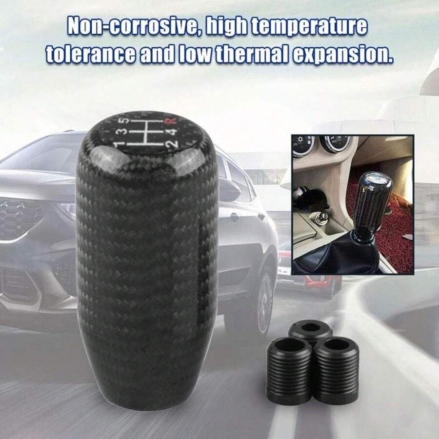 1 núm cần số vân sợi carbon, cần số đa năng 5/6 tốc độ, phụ kiện tay cầm bằng hợp kim nhôm. - Nhiều màu - Xem 1