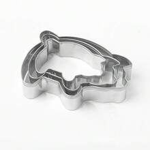 3pcs Pig Shaped Cookie Cutter Set, Cute Pig Cookie Mold, Animal Gummy Cookie Cutter, For Baking And Dishwasher - Silver - View 4
