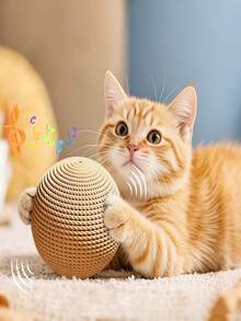 1个猫玩具猫球，超级好玩，可缓解猫咪无聊，供猫咪咀嚼、玩耍和抓挠。 - 彩色 - 查看 6