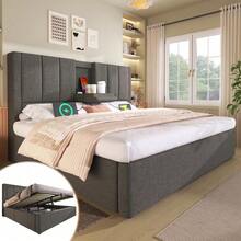 Bed Bases & Foundations - Gray + Linen + 140cm*190cm - View 2