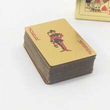 1 Caja de Naipes Dorados - Naipes de alta calidad para juegos de cartas, espectáculos de magia y bromas, con puntas de naipes brillantes y elegantes, duraderos y con una caja de naipes resistente, perfecto para Navidad, Halloween y otras celebraciones festivas - Dorado - Ver 5