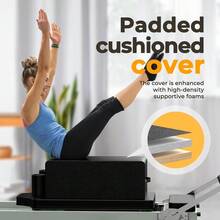 Pilates Box For Reformer 26 X 15 X 9.5 Inch Pilates Reformer Box, Premium PU And Wood Pilates Sitting Box, Home Use Pilates Bed/Pliates Reformer Machine Accessories, Black - 26英寸 x 15英寸 x 9.5英寸 - 查看 4