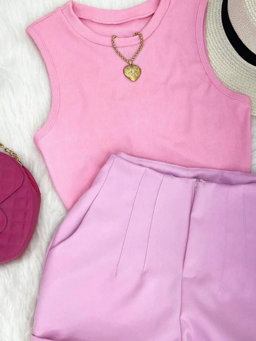 Women's Basic And Essential Tank Top For Summer And Carnival - Baby Pink - View 1