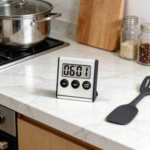 1 pieza Temporizador digital de cocina de acero inoxidable con pantalla multifunción, temporizador de cuenta regresiva electrónico excelente para cocinar o recordatorios de aprendizaje, herramienta esencial para el hogar, requiere 1 batería AAA (no incluida) - Multicolor - Ver 8