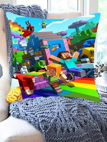 Minecraft 4 Different Pixel Cushion Covers - Size 17.71 X 17.71 Inches. Pixel Game Cushion Covers. Miner Party Chair Covers. Suitable For Home, Classroom, Bed, Sofa, Lounge Chair, Gaming Themed Pillows. Cushion Covers. Suitable For Home, Birthday Decor. Perfect For Fans, Gaming Room Decor And Pixel Themed Party Decorations. - Multicolor - View 11
