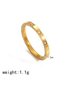 2026 New 14K Gold 3-Diamond & 6-Diamond Shiny Square Diamond Ring, Waterproof Stainless Steel, Won't Fade, Suitable For Daily Wear, Parties, Mother's Day Gift - Gold - View 6