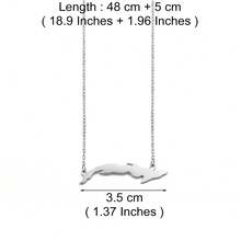 1pc Map With Cities Necklaces Women,Map Of Charm Pendant Cuban Jewelry - Multicolor - View 15