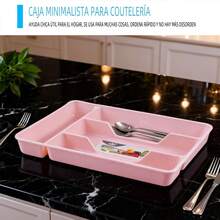 Organizador de cubiertos de plástico de 1 pieza, disponible en varios colores, con divisores y particiones de etiquetas - Base engrosada, apta para lavavajillas - Organizador tipo cajón adecuado para cocinas, comedores y establecimientos de catering - Organizador de cubiertos que ahorra espacio con divisores fáciles de instalar - Compatible - Blanco - Ver 2