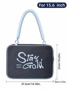 DANYCASE 笔记本电脑手提包,适用于 Macbook Pro 和 HP 13.3/14/15/15.6 英寸笔记本电脑,便携式单肩斜挎包 - 寶藍色 - 查看 10