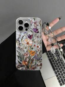 Floral Painted Elegant New Feather Mesh Silver Minimalist Fashion Phone Case Compatible With IPhone 16 PROMAX/16 PRO/ 15, Painted 15 Promax, Apple P13, P14 Women, P11 Soft Shell P12 Anti-Drop XS.XR /78P.78GES2, A14/A15 S23U/A50 A12 A32 A52 A72 A51 A21S A13 A14 S22 Ultra S23 A33 A53 S20 FE Phone Protective Cover - Multicolor - View 6