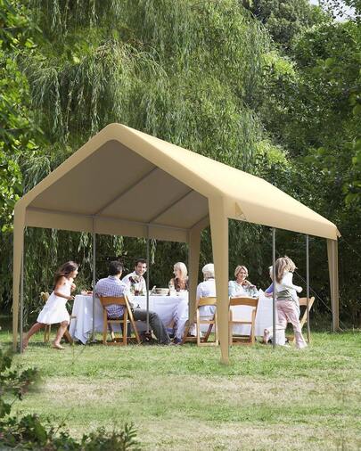 Amarillo Cubierta de Carport Impermeable y Resistente a los UV de 4x6 m, para Exteriores Solo la tela del techo