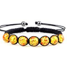 1条幸运红绳编织天然石手链，虎眼石珠编织七珠手链，可调节休闲饰品，适合日常佩戴 - 彩色 - 查看 15