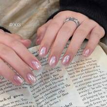 MIANEL 10ml 冬季玻璃珠猫眼凝胶指甲油，2026新款美白猫眼指甲油，适用于脚趾甲，可进行UV灯美甲，粉白配色，冬季美甲沙龙专业美甲护理 - 彩色 - 查看 9