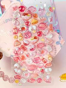 高品质第二代3D立体镂空卡通贴纸，可爱奖励3D贴纸 - 彩色 - 查看 4