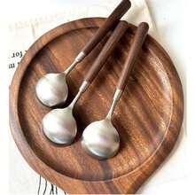 3件套重型大勺、小勺、叉子，高品质不锈钢餐具套装