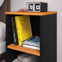 Corner Nightstand Charming With Shelf And Sturdy Legs For Living Room, Bedroom, Apartment - Đen/Quế - Xem 2