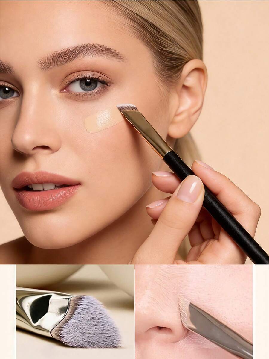 遮瑕化妆刷 - 精准点涂刷头设计，打造无瑕妆容 - 合成刷毛 - 彩色 - 查看 1