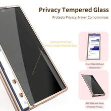 New Fashionable Luxury Rhinestone Electroplated Frame Phone Case, Comes With Magnetic Spring Hinge, Phone Stand Function, Supports Wireless Charging, Includes Anti-Peeping Tempered Glass Screen Protector, Compatible With Samsung Fold 6 7 Full-Body Shockproof Protective Cover - Color - View 4