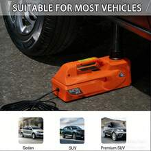 5 Ton/12V Electric Hydraulic Jack, With Built-In Safety Hammer And LED Light, Lifting Range: 6.1~17.7 Inches, Suitable For Cars, SUVs, And Small Trucks Portable Jack Kit - Orange - View 7