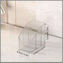 1个化妆品收纳盒，口红架，梳妆台化妆品收纳盒，化妆品展示托盘，指甲钳收纳盒，办公用品收纳架，化妆刷架，化妆品盒，适用于卧室、浴室、客厅、宿舍、梳妆台、秋季装饰、房间装饰、卧室装饰、卧室收纳 - 無色 - 查看 16