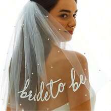 1pc Bride To Be Sash And Veil, Bachelorette Party Accessories, Bridal Shower Gift - White - View 11