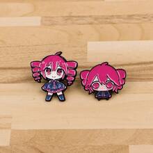 Cute Pink Haired Girl Enamel Pin Anime Figures Brooch Pin Lapel Pin Badge On Backpack Clothing Accessories Jewelry Friends Gifts - Rose Red - View 4