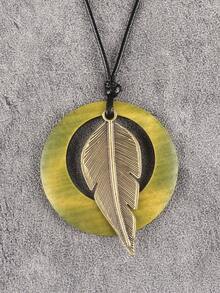 1 Dây Sáp Màu Nâu Nhiều Lớp Đĩa Tròn Cổ Điển Ngôi Sao Năm Cánh Hạt Gỗ Mặt Dây Chuyền Vòng Cổ Với Lá Rỗng Lớn & Cây Tiền, Vòng Cổ Mặt Dây Chìa Khóa & Ghi Chú Bằng Đồng Cổ, Vòng Cổ Dài Thời Trang, Món Quà Tuyệt Vời Cho Mẹ Và Bạn Gái - dây sáp - Xem 19