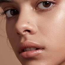 8 piezas de 20G Anillos de nariz transparentes | Retén de nariz de plástico bioflex con forma de S y CZ para uso diario y ocasiones de regalo - juego de pernos para la nariz - Ver 3