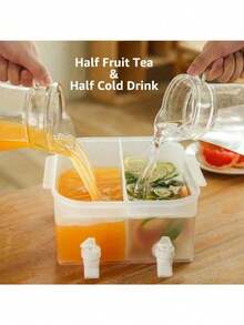 Summer Large 5L Cold Kettle Refrigerator With Faucet Lemonade Bottle Drinker Kettle Kettle Drink Dispenser Home Cold Kettle Bucket - White - View 4