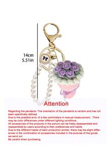 1 件小巧钩织玫瑰花束钥匙扣，珍珠钥匙扣，白色蝴蝶结编织，花束钥匙扣，花束包挂件背包挂饰，钥匙吊坠，情人节、毕业典礼、婚礼宾客、闺蜜、女友、周年纪念日、婚礼、返校季、海滩、海边、度假、母亲节、夏季、新年、斋月、开斋节或感恩节的完美礼物。 - 彩色 - 查看 3