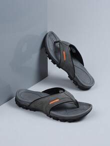 Everyday Comfort Men's Flip-Flops - Soft Casual Thong Sandals - Grey - View 3