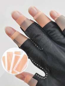 1Pair Anti UV Gloves Gel Professional,Nail Tools Anti-Ultraviolet UV Gloves Sun Black Half Exposed Fingertips Phototherapy Gloves Short Section Wth Tape, Protection Gloves For Manicures Protect Hands - Multicolor - View 8