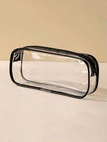 Portable Transparent Cosmetic Bag, Travel Toiletry Bag For Lipstick, Comb, Makeup, Brushes And Skincare Products, Makeup Bag, Cosmetic Pouch, Makeup Organizer DOOX - 黑色 - 查看 2