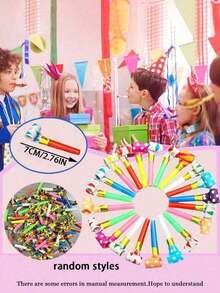 50pcs/30pcs/10pcs-Party Blower Blow Out Noisemaker Fun Party Blow Horn Colorful Birthday Blow Horn Whistle , Boys And Girls Party Favors (Colorful Paper Rolls),Birthday Blow Whistle Shower Party 3TR2 - Multicolor - View 2