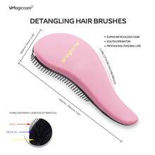 VMAGIC care 顺发梳 - 轻松解开打结的头发 - 男女皆宜的最佳梳子/发刷 - 干湿发均适用（粉色）