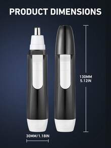 1 电动鼻毛修剪器 | 无痛修剪和剃除 | 家用和旅行两用 | 鼻毛修剪器 | 男女通用 | 电池供电（不含电池） - 黑白 - 查看 5