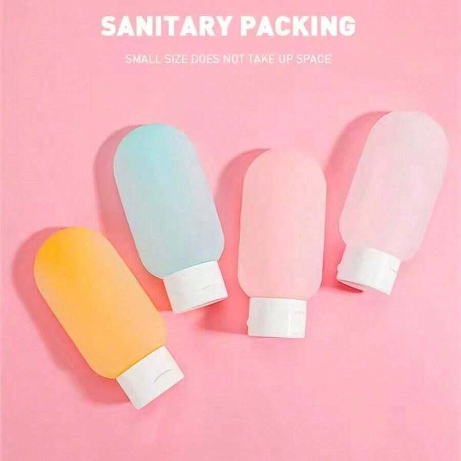 3个可重复灌装旅行化妆品分装瓶，60毫升，迷你挤压瓶套装，适用于洗发水和护发素