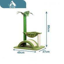 Árbol de gato interior, gran torre del árbol del gato con el poste de rascado del gato, condominio del gato y hamaca profunda, gato gato árbol de actividad, verde - Verde - Ver 3