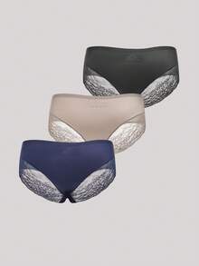 3入組女士性感冰絲三角褲 - 彩色 - 查看 2