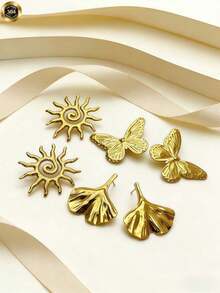 Smyckeset med örhängen och armband för kvinnor med lyxig design. 18K guldplätering. Dubai festsmycken. Moderiktiga. Lämpliga för födelsedagskalas, strandsemestrar. Alla hjärtans dag. - Multifärgad - Visa 4