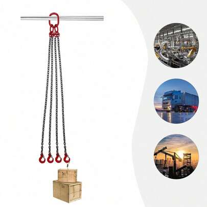 5T Lifting Chains 60" Lifting Chain Sling W/ Hooks, 4 Leg Chain Sling Chain Sling Lifting Chains Chain Hanging