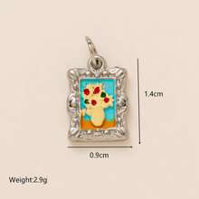 1pc Elegant Stainless Steel Flower Series Iris, Tulip, Chrysanthemum, Orchid, Cherry Blossom DIY Pendant, 18K Gold Plated, DIY Jewelry Accessory, Necklace, Bracelet, Earring, Keychain, Bag, Women Jewelry, Wallet, Charm, Small Pendant, Gift - Multicolor - View 12
