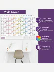 Lịch treo tường phong cách thời trang 2026 - Lịch xem cả năm, phù hợp cho gia đình, trường học và văn phòng, lịch kế hoạch 2026, tổ chức gia đình, đồ dùng học tập, thiết kế tối giản, giấy bền, viết trơn tru, lịch kế hoạch hàng tháng, công cụ lập kế hoạch, tổ chức nhà cửa, nhân viên văn phòng. - Nhiều màu - Xem 3