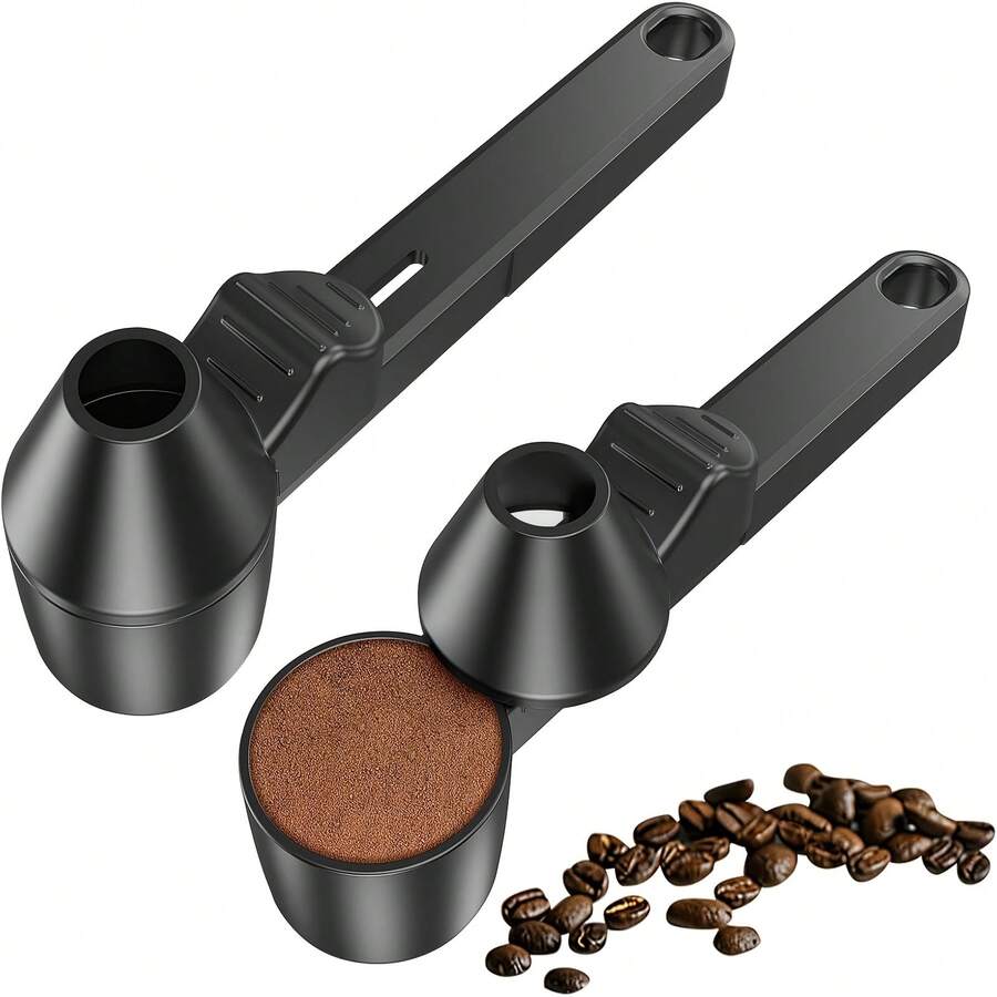 1 pieza Cuchara y embudo reutilizables para cápsulas de café, capacidad de 2 cucharadas, adecuado para café molido, polvo de proteínas, hojas de té