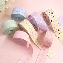 Polka Dot Grosgrain Ribbon, Cream Textured Ribbon, DIY Headwear, Hair Accessories, Bow Tie, Cotton Ribbon - Multicolor - View 2